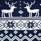 Jersey Navideño para Familia con Renos y Estrellas Azul Nordic Detalle