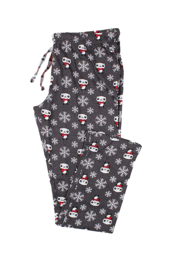 Pantalón Pijama de Navidad Niña Cool Panda Gris