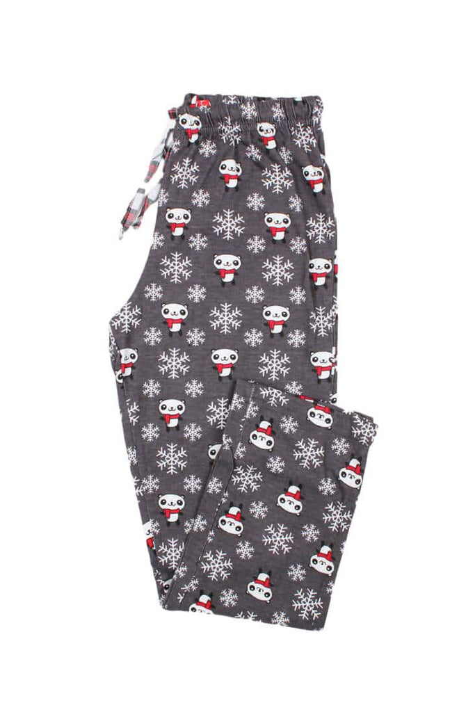 Pantalón Pijama de Navidad Niño Cool Panda Gris