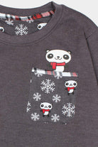 Pijama Navidad Niños Gris Cool Panda