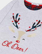 Pijama Navideño Hombre Reno Oh Deer! Gris Detalle