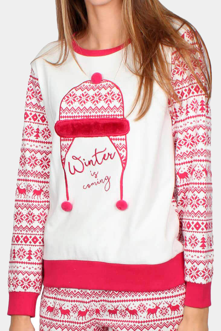 Pijama de Navidad Mujer Color Burdeos