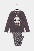 Pijama de Navidad Niños Cool Panda Gris