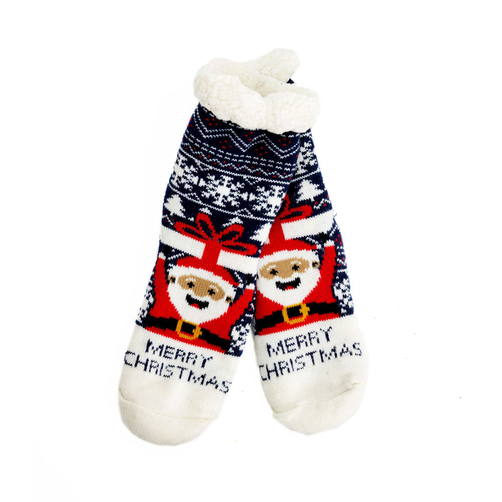Calcetines de Navidad de Andar por Casa Papá Noel con Regalo
