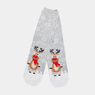 Calcetines de Navidad Unisex Grises con Renas Cute