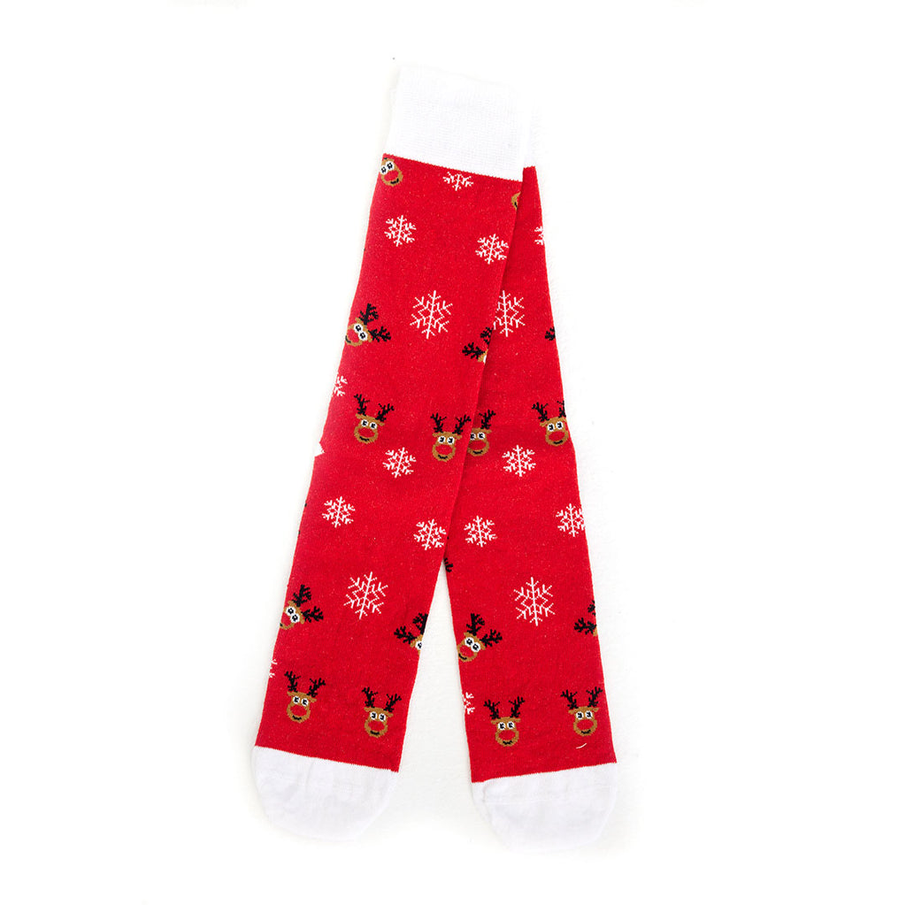 Calcetines de Navidad Unisex Rojos Reno Rudolph