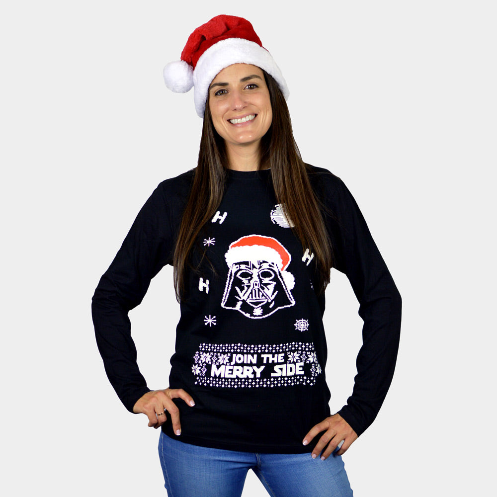 Camiseta de Navidad Mujer Manga Larga Star Wars Darth Vader