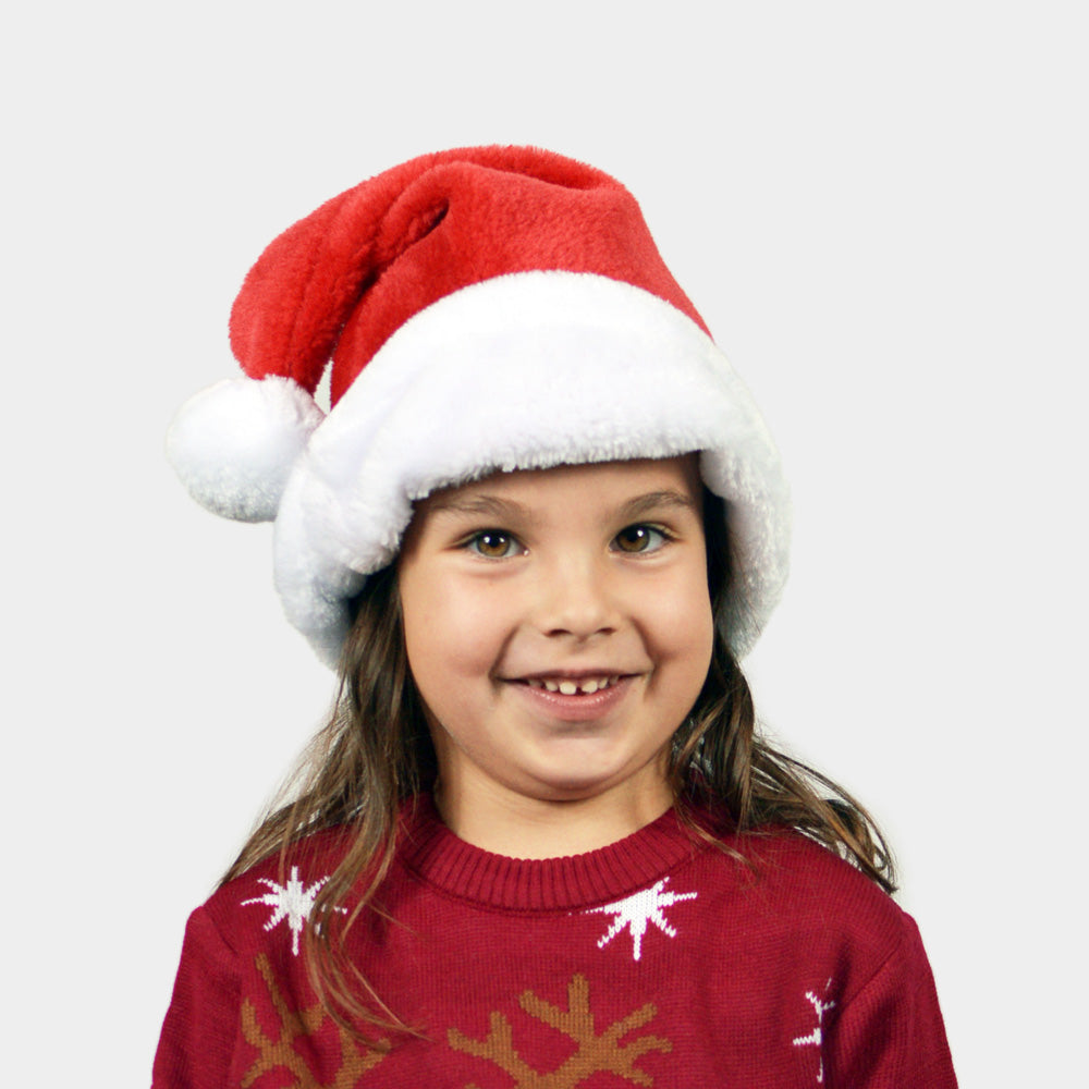 Gorro Navideño Papá Noel Suave y Gordito para Niños