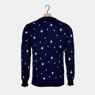 Jersey de Navidad Azul Renos para Hombre Árbol de Navidad y Estrella espalda