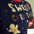 Jersey de Navidad con Luces LED para Familia Azul Ginger Cookie Detalle