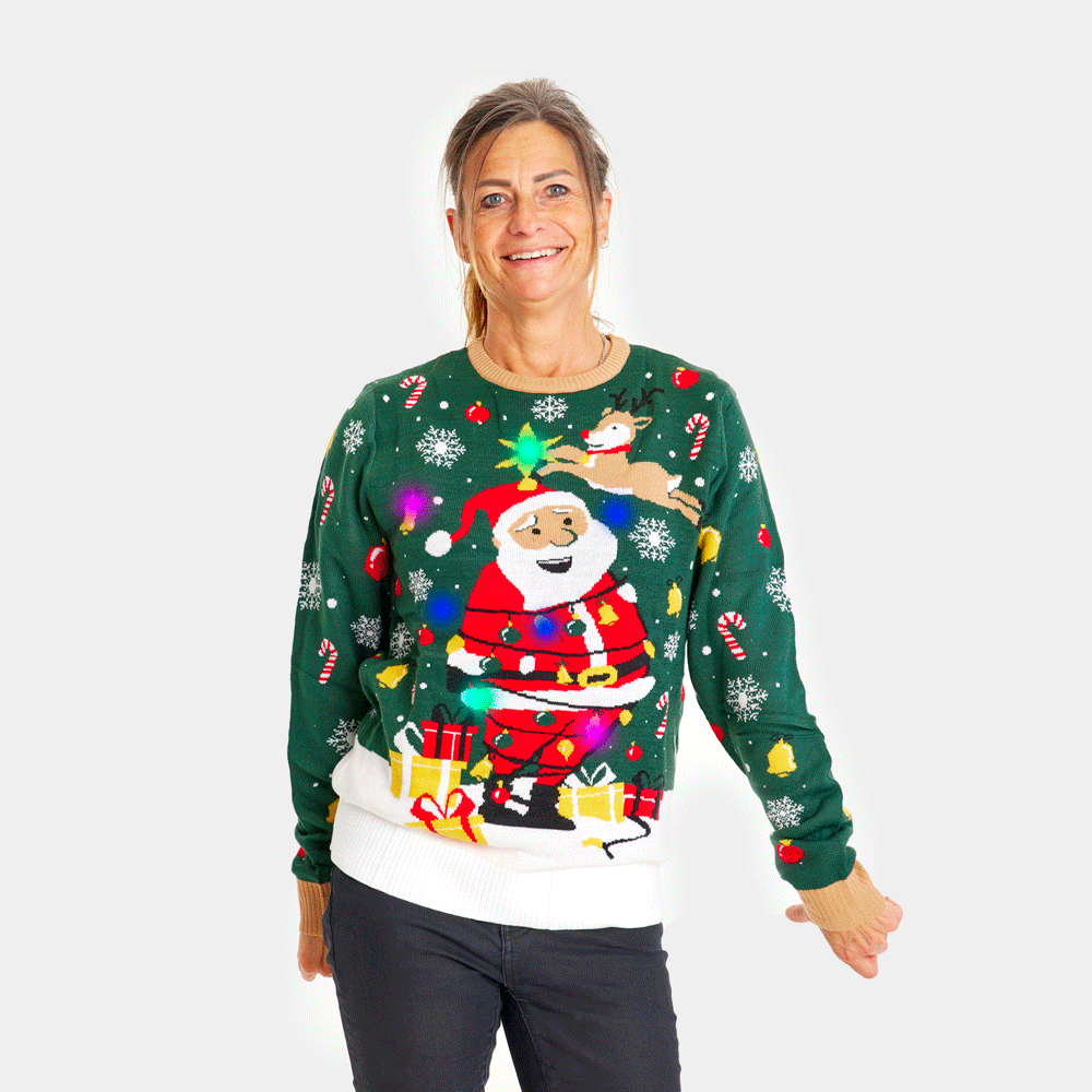 Sueter de discount navidad con luces
