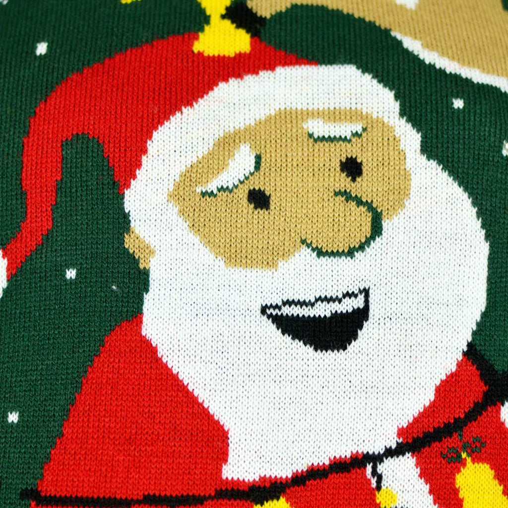 Jersey de Navidad con Luces LED para Hombre Papá Noel hecho un Lío Detalle