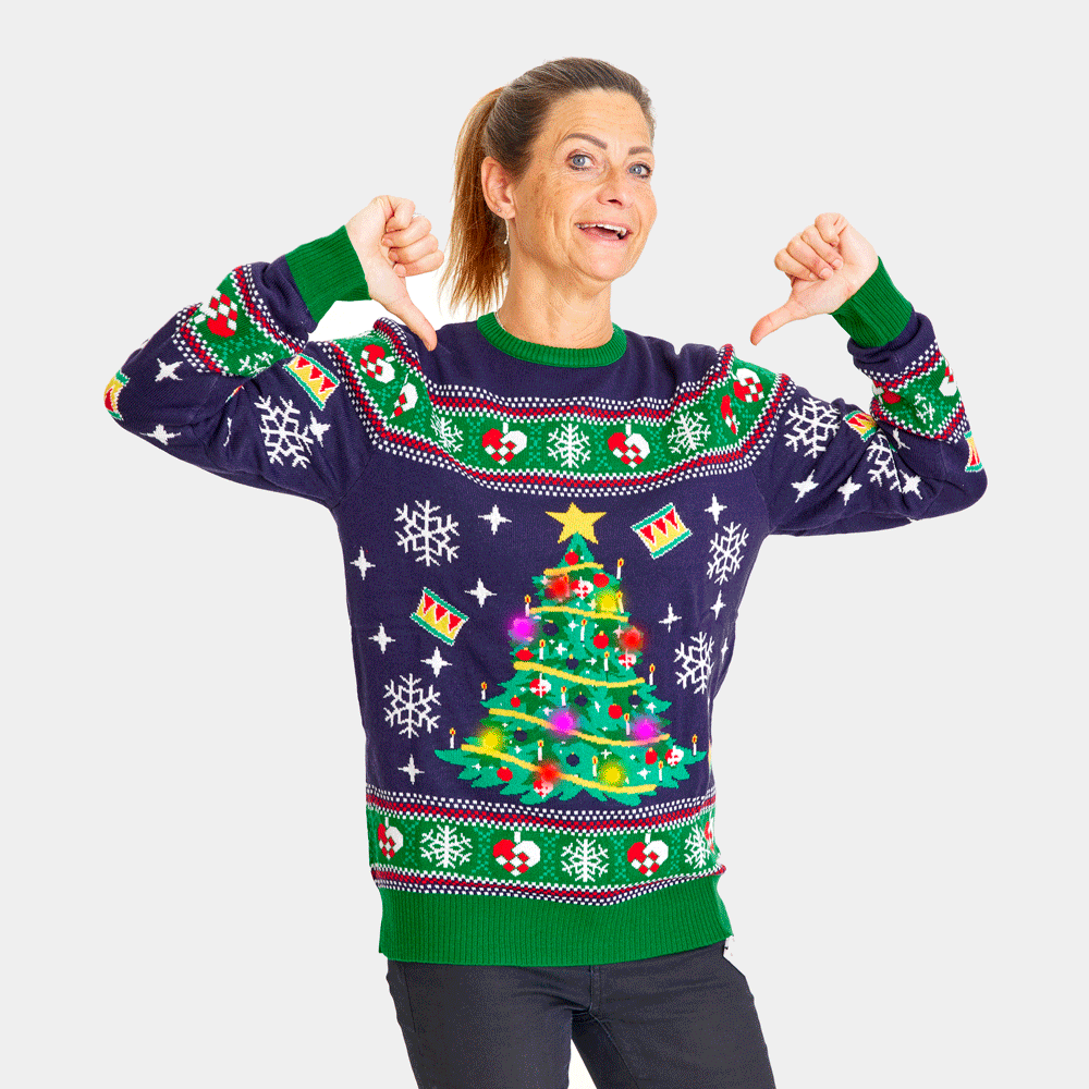 Sweater de navidad con luces sale