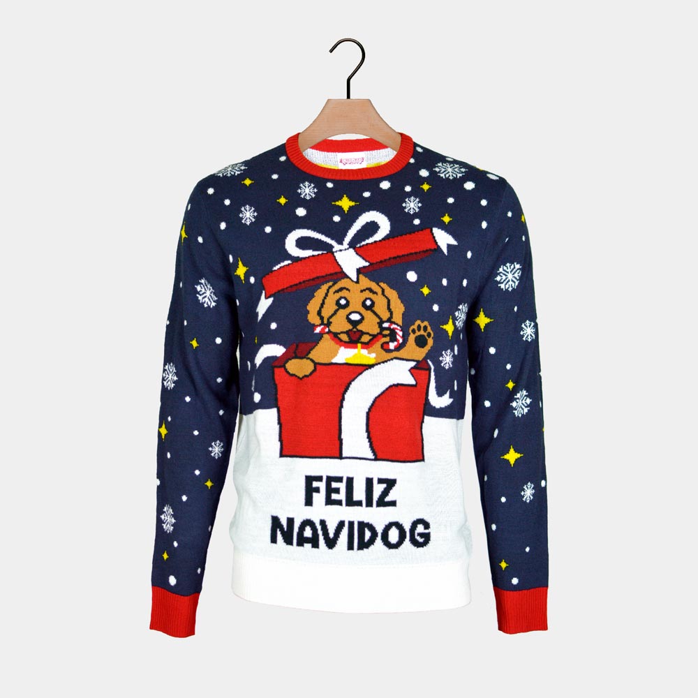 Jersey de Navidad para Hombre Feliz Navidog