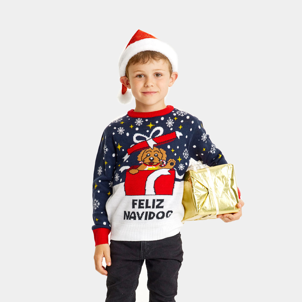 Jersey de Navidad para Niño Feliz Navidog