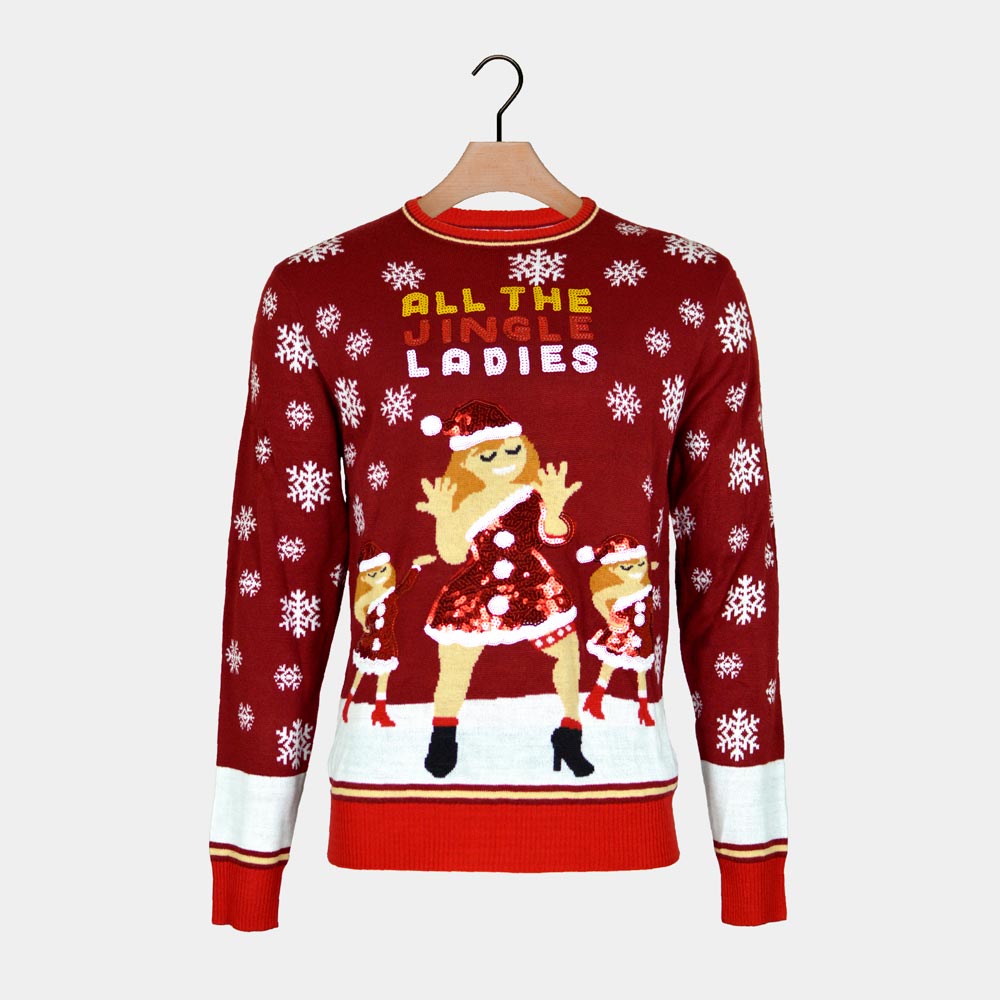 Jersey de Navidad para Hombre Jingles Ladies Lentejuelas