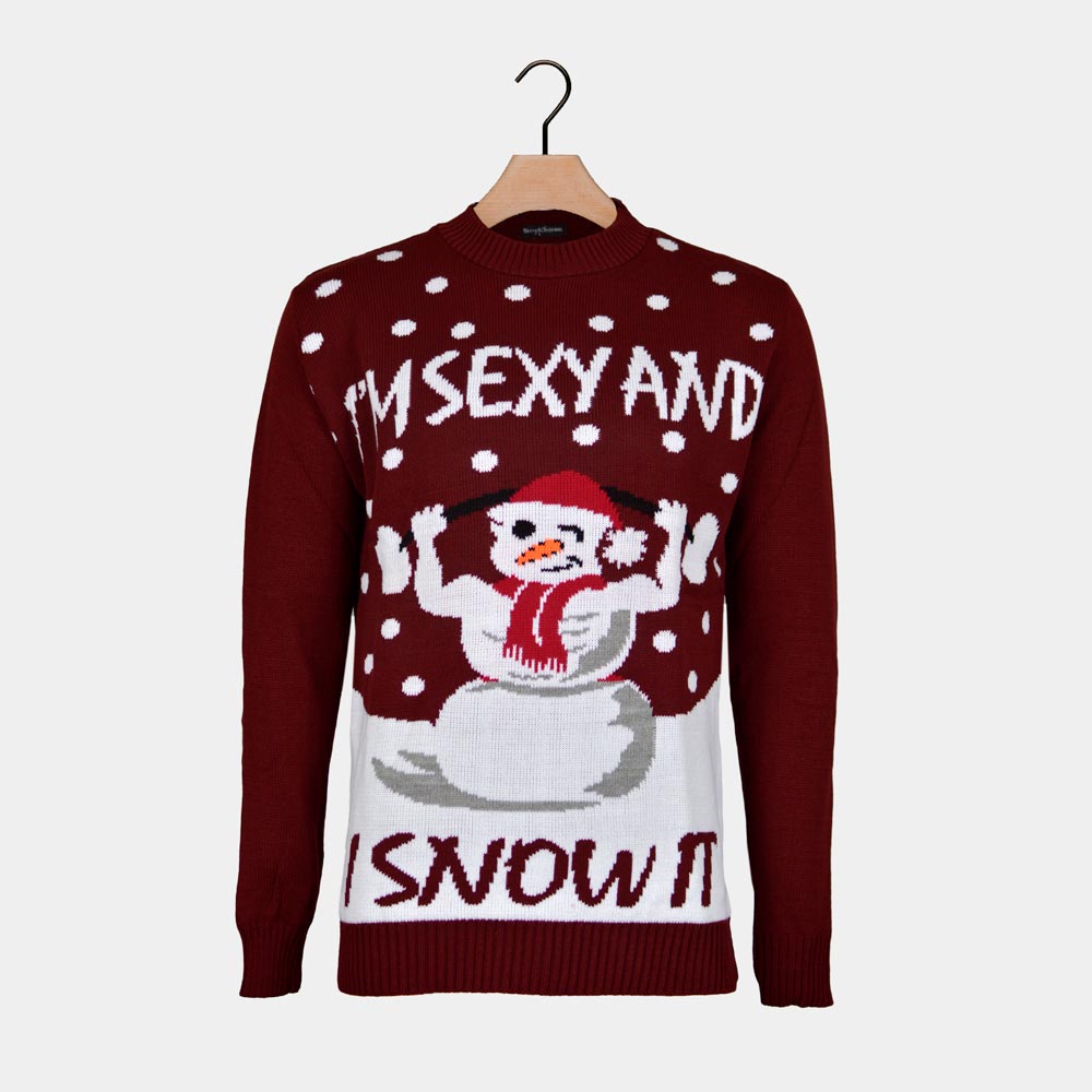 Jersey de Navidad para Hombre Muñeco de Nieve Sexy