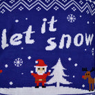 Jersey de Navidad Let it Snow Azul Hombre Detalle