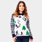 Jersey de Navidad para Mujer Pista de Ski Esquiadores