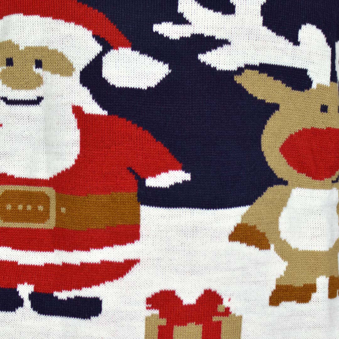 Jersey de Navidad Niña y Niño Papá Noel Reno Rudolph Algodón Orgánico Detalle