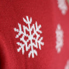 Jersey de Navidad para Familia con Reno Rudolph Rojo Detalle Nieve