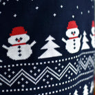 Jersey de Navidad para Hombre con Árboles, Muñecos y Papá Noel detalle