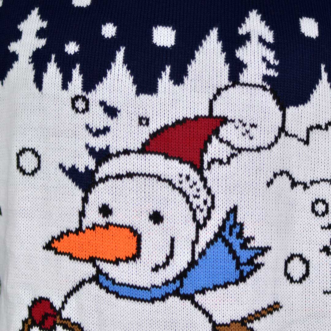 Jersey de Navidad para Hombre Muñeco de Nieve en Trineo Detalle