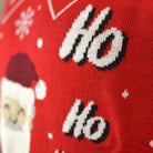 Jersey de Navidad para Hombre con Papá Noel Entrando por la Chimenea Detalle