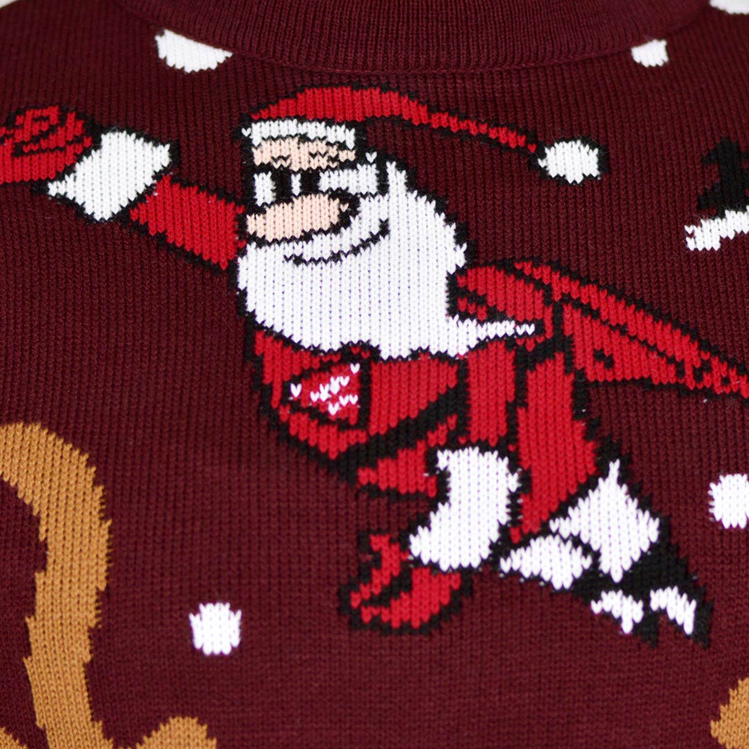 Jersey de Navidad para Hombre Reno Batman Papá Noel Superman Detalle