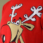 Jersey de Navidad para Hombre Reno con Cerveza Rojo Detalle