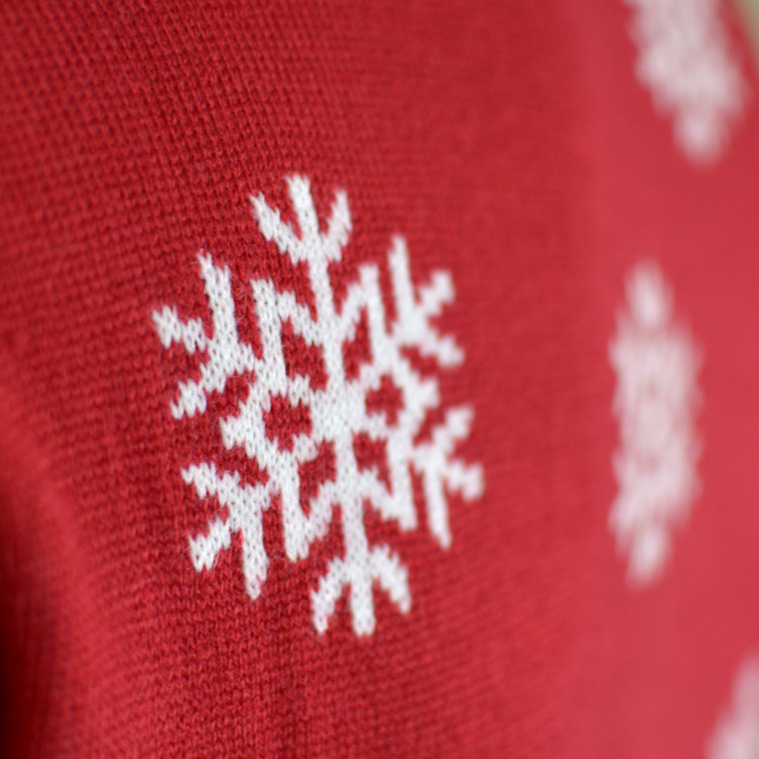 Jersey de Navidad para Hombre con Reno Rudolph Rojo Detalle Nieve