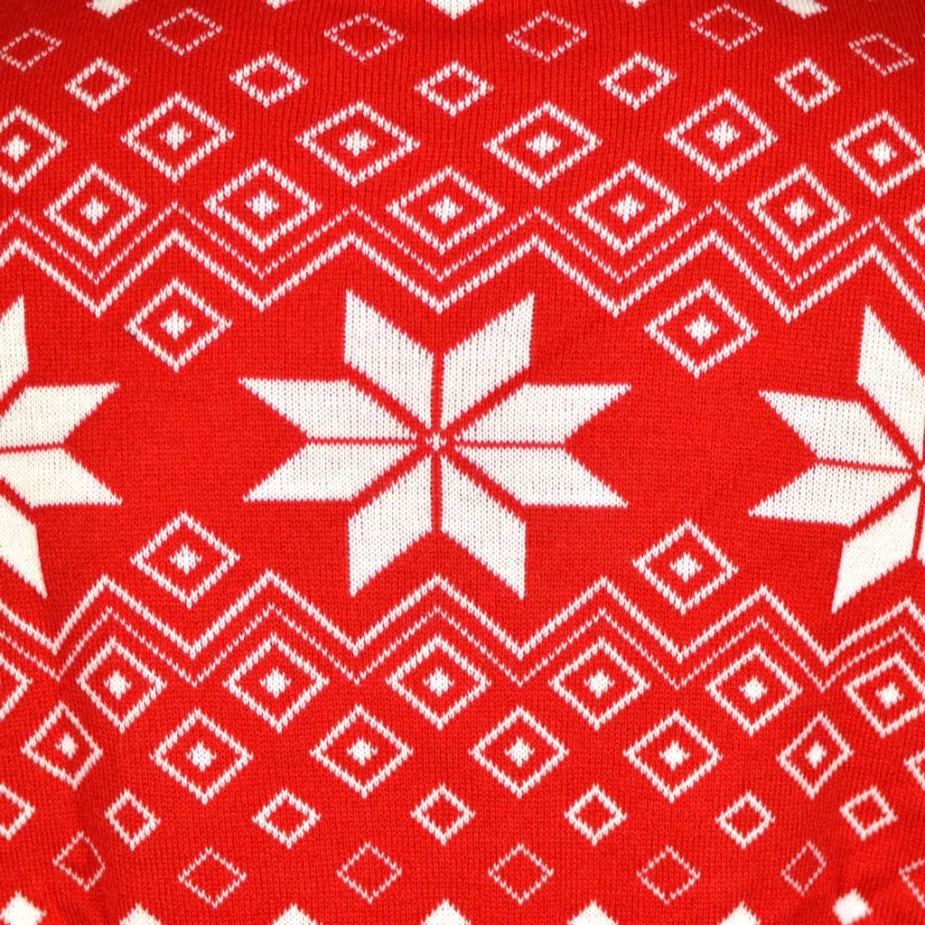 Jersey de Navidad para Hombre Rojo con Estrellas Detalle