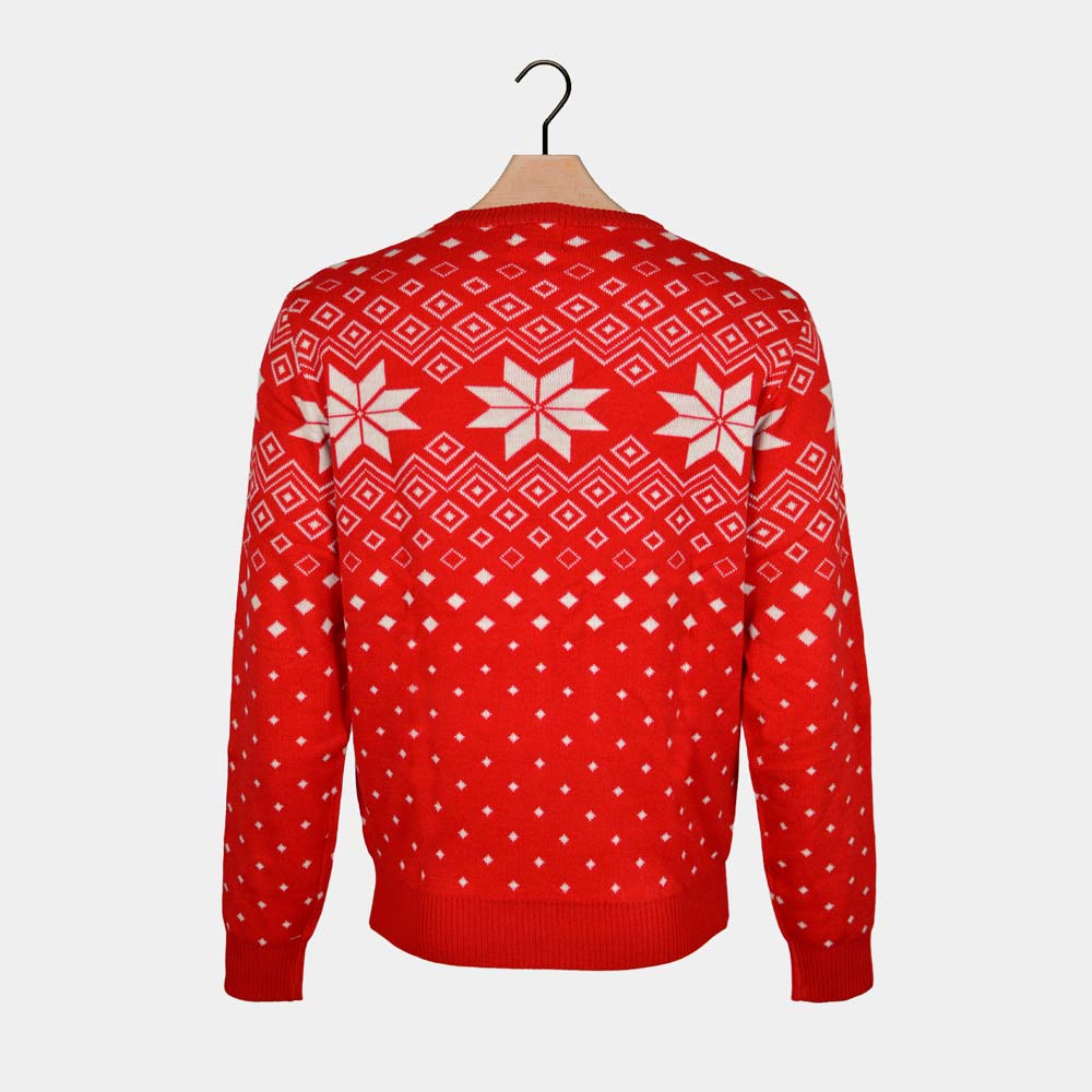 Jersey de Navidad para Hombre Rojo con Estrellas espalda