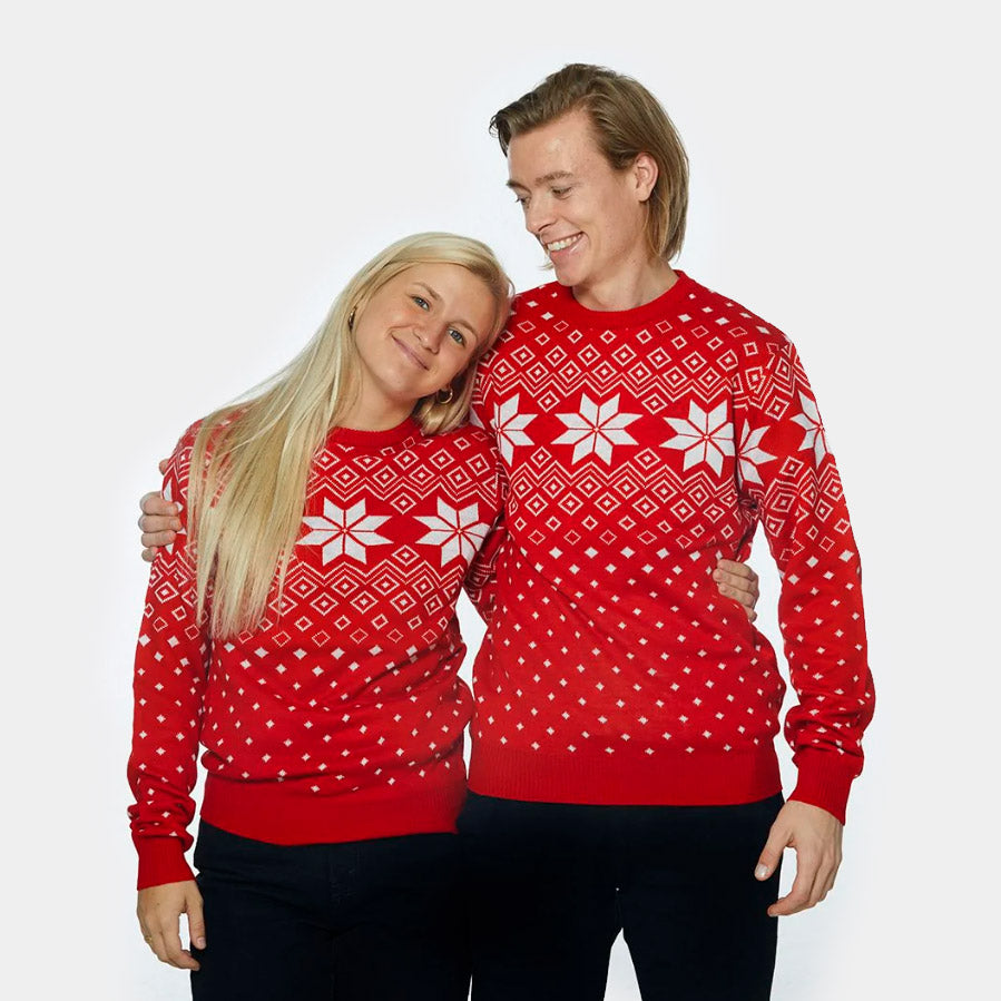 Jersey de Navidad para Hombre Rojo con Estrellas Hombre