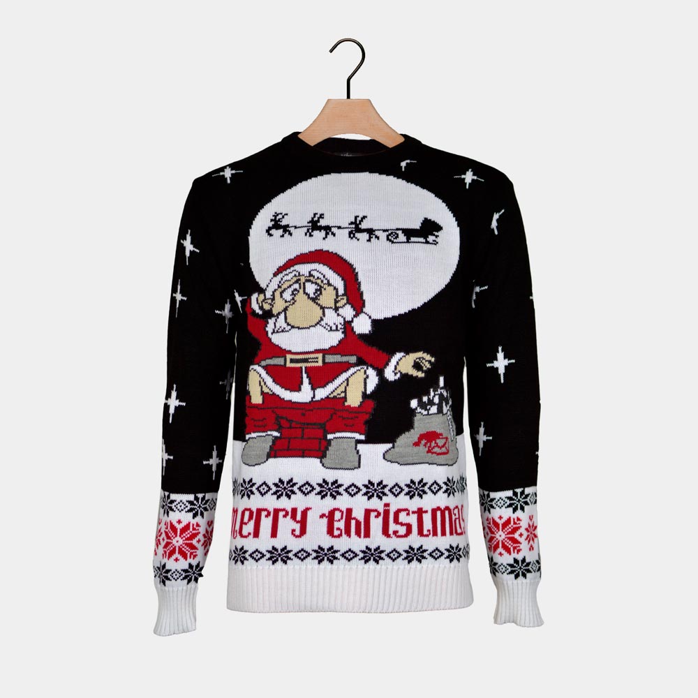 Jersey de Navidad para Hombre Santa Descargando