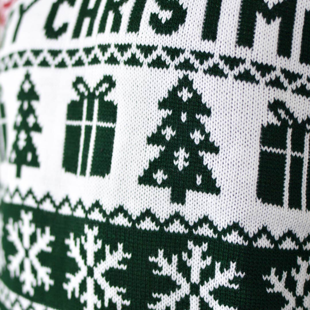 Jersey de Navidad para Hombre Verde Rojo y Blanco Merry Christmas Detalle Regalos