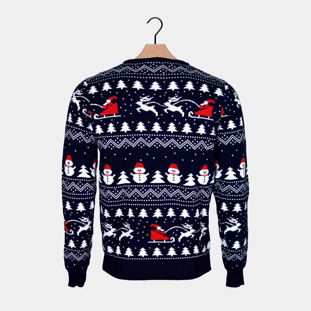 Jersey de Navidad para Mujer con Árboles, Muñecos y Papá Noel espalda