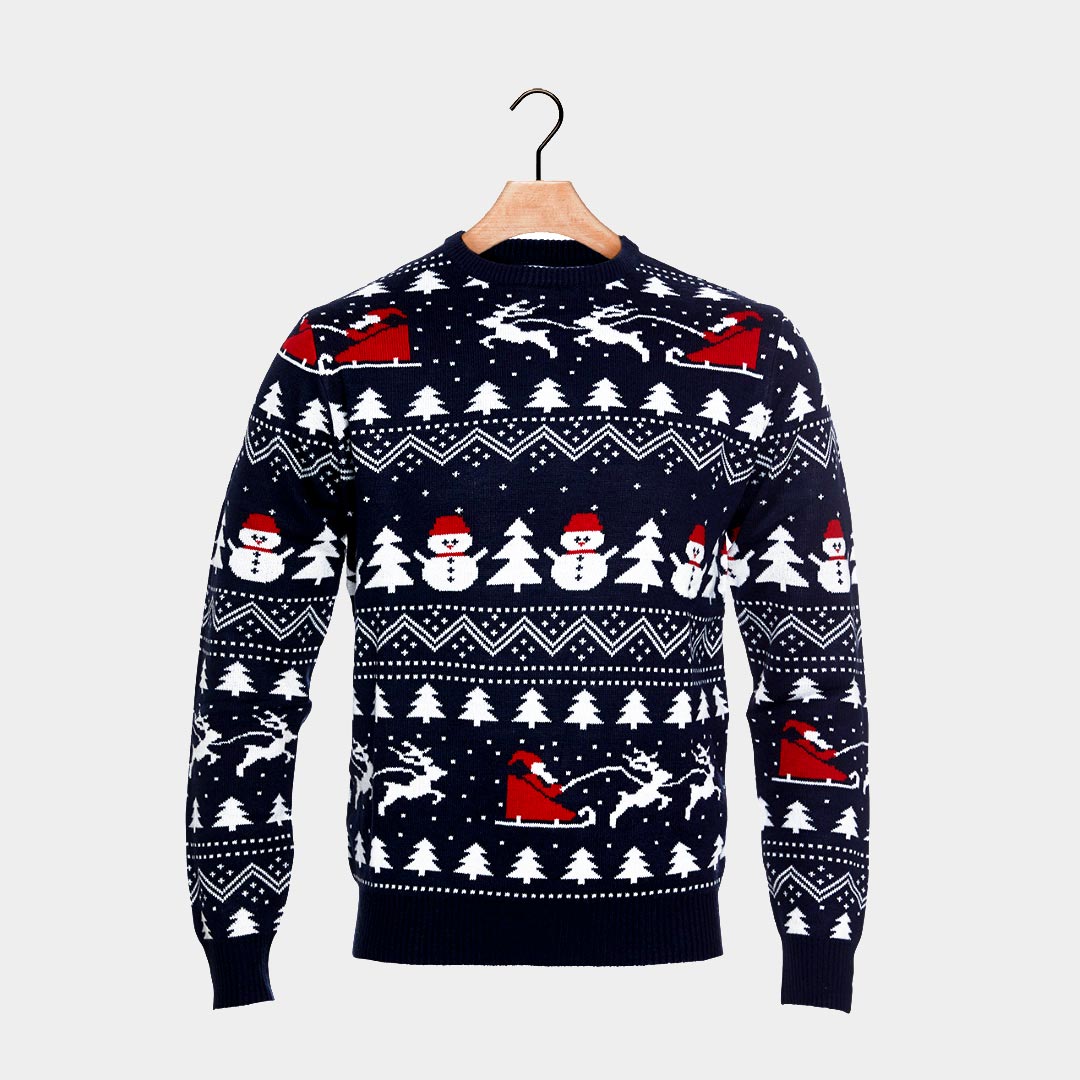 Jersey de Navidad para Mujer con Árboles, Muñecos y Papá Noel