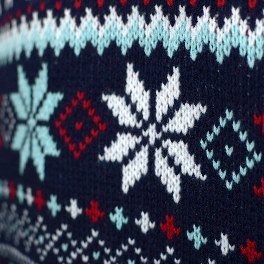 Jersey de Navidad para Mujer Azul Merry Christmas Detalle Nieve