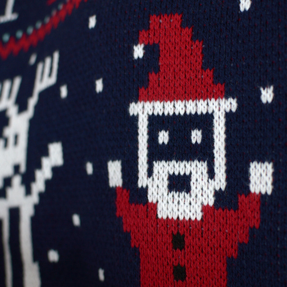 Jersey de Navidad para Mujer Azul Merry Christmas Detalle