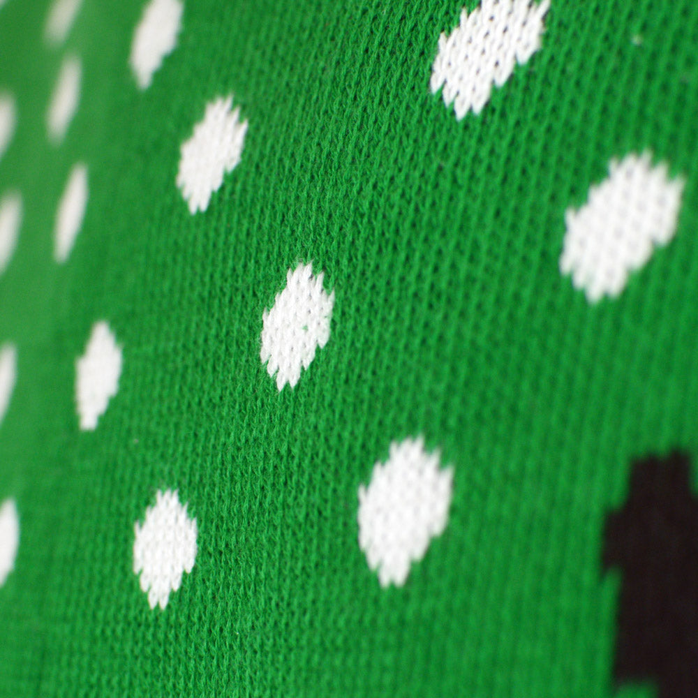Jersey de Navidad para Mujer Verde Reno con Gorro en 3D Detalle Cuerno