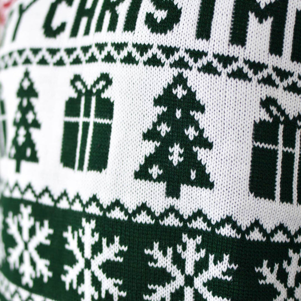 Jersey de Navidad para Mujer Verde Rojo y Blanco Merry Christmas Detalle Regalos
