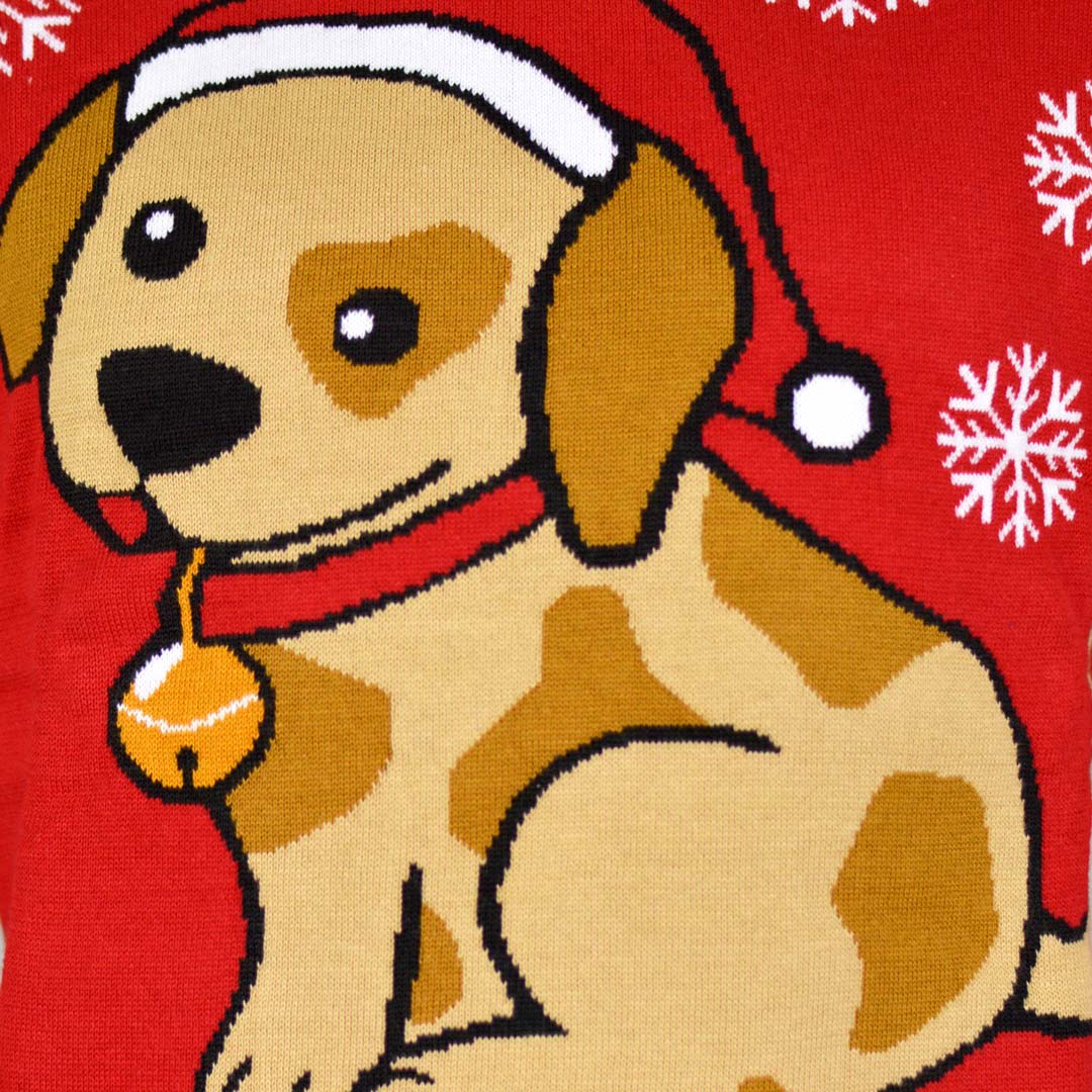 Jersey de Navidad para Niña y Niño con Perrito Detalle