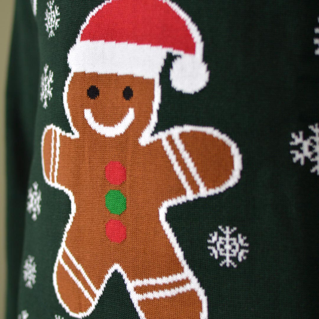 Jersey de Navidad Parejas Bite Me Gingerbread Detalle