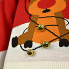 Jersey de Navidad Parejas Jingle Bells Suck Rojo Cascabeles 3D Detalle