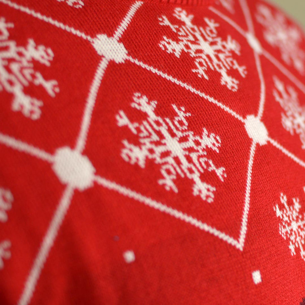 Jersey de Navidad Parejas con Papá Noel Entrando por la Chimenea Detalle Nieve