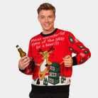 Jersey Navideño para Hombre Reno con Abridor de Cerveza 3D