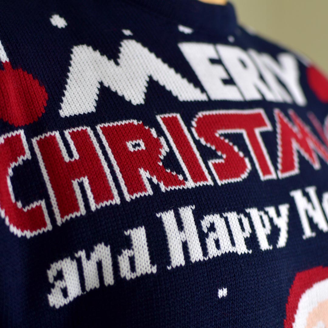 Jersey Navideño para Hombre Merry Christmas and Happy New YearDetalle