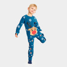 Pijama de Navidad para Niños Azul con Reno Rudolph